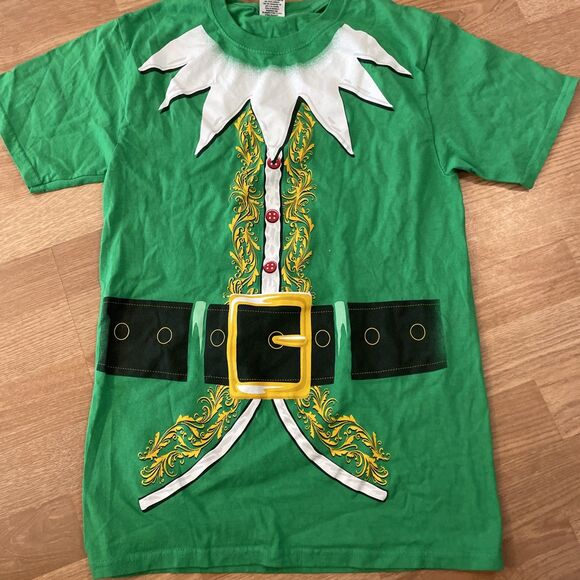 December 25th Brand Elf Suit Green Christmas Short Sleeve T-Shirt Size SMALL - Picture 2 of 6
